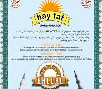 Baytat Döner Production : Avec cértfication Halal